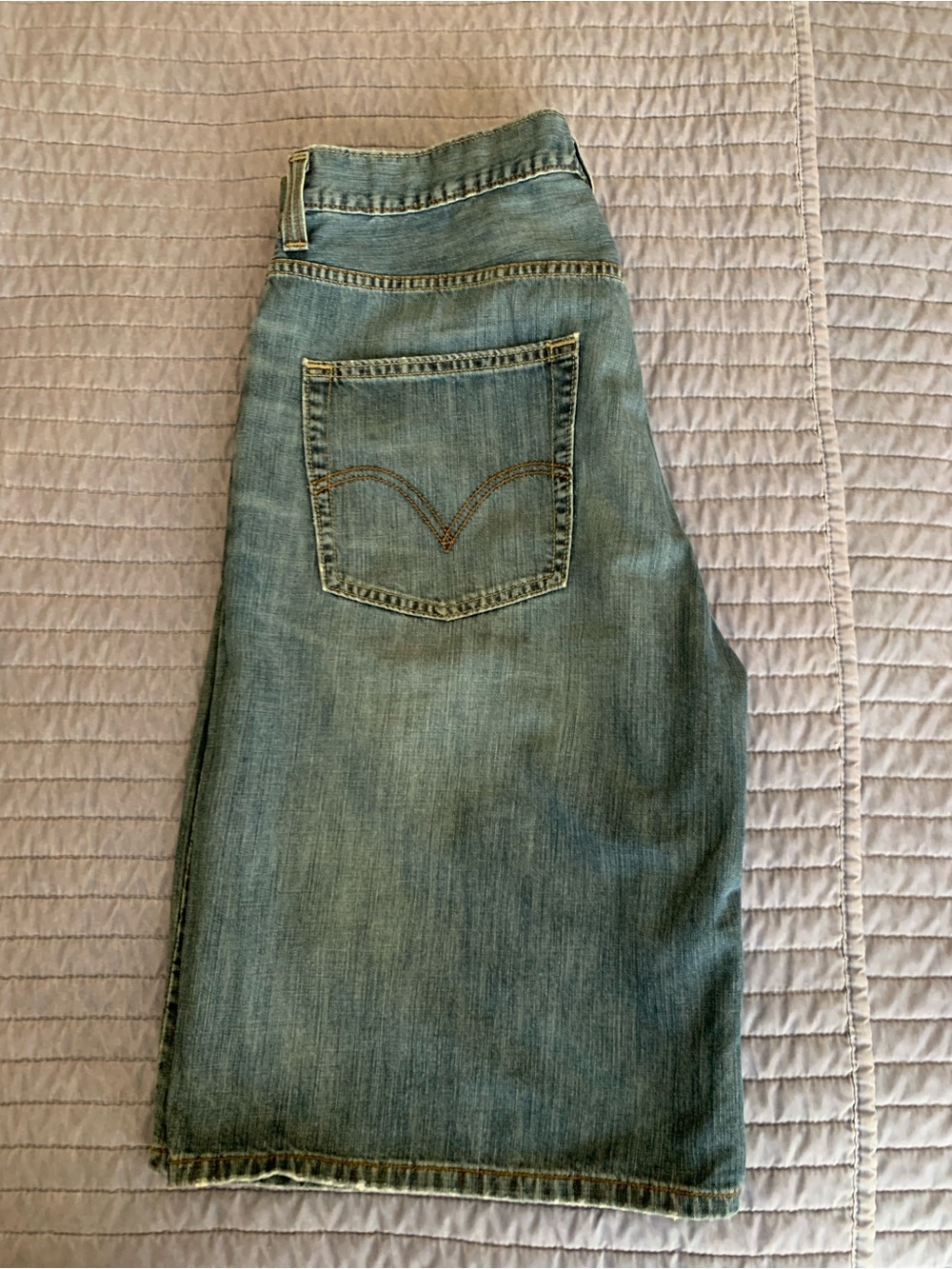 Loose Fit Men's Denim Shorts in Light Blue by LO?SE - Picture 3 of 3